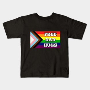 Free Dad Hugs - Pride Flag Kids T-Shirt